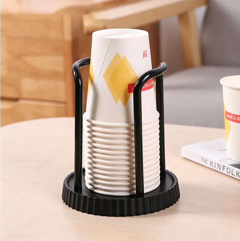 Kitchen Paper Cup Holder Disposables Cups Picker Multifunctional Desktop Cup Storage Rack Household Coffee Cup Holder for Home Qme 2PCS Black