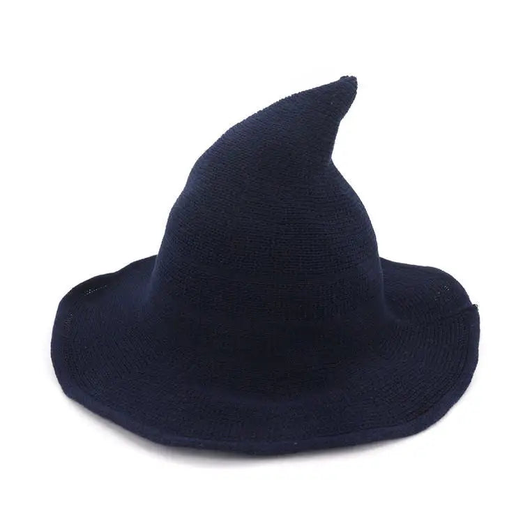 Vintage Halloween Woman Witch Hat Costume Wool Knit Hat Party Coseplay Masquerade Witch Hat Halloween Prop Decoration Qme NB