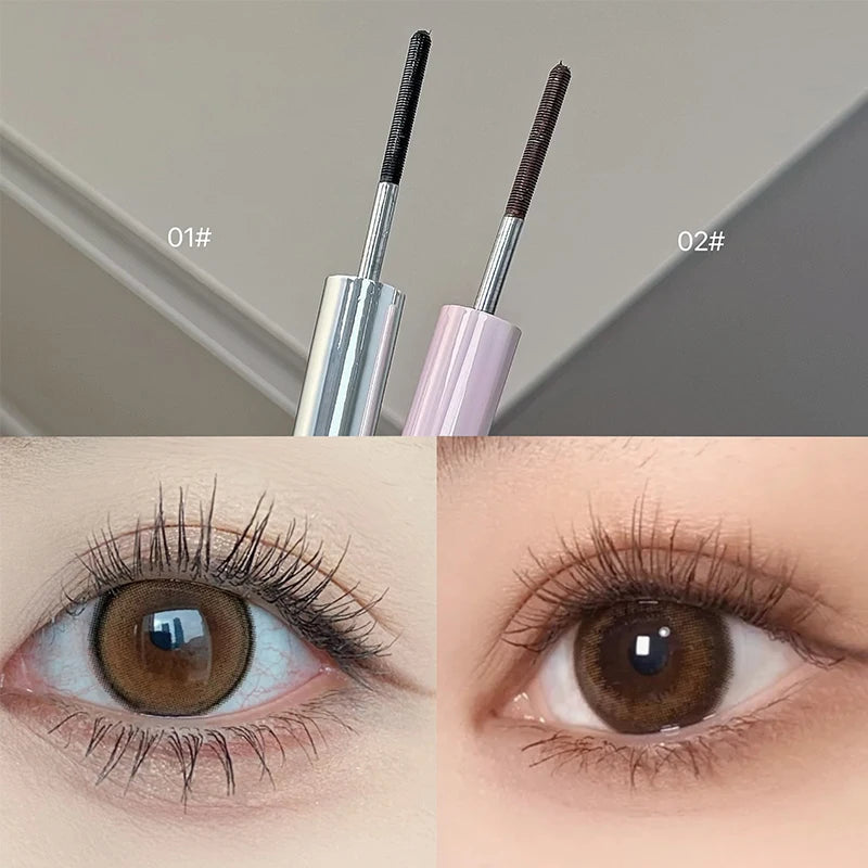 QIBEST 4D Silk Fibre Mascara Curling Thick Ultra-fine Brush Eyelash Extension Black Brown Waterproof Mascara Women Eye Cosmetics Qme