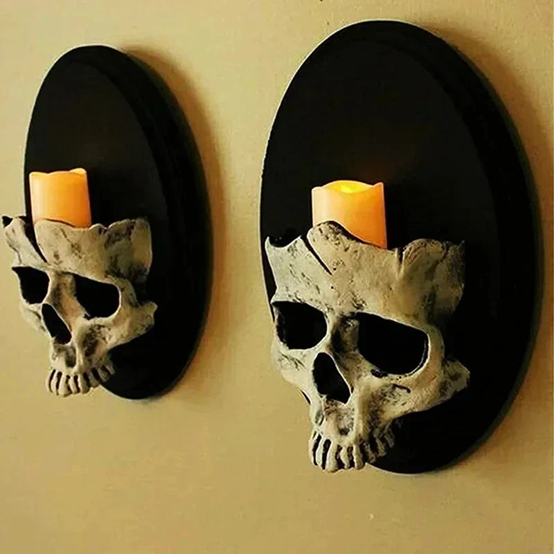 Resin Handicraft Craft Wholesale Home Decoration Skeleton Candlestick Qme