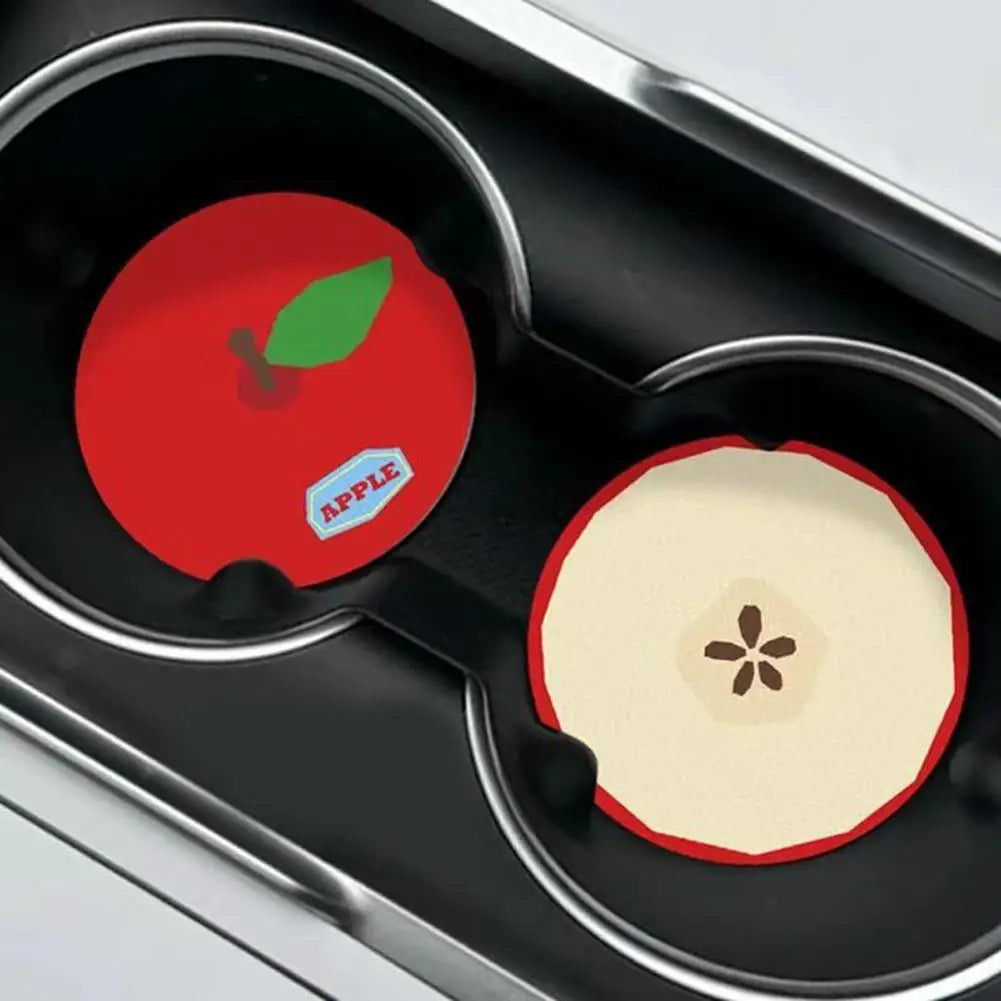 Creative Car Fruit Coasters Water Cup Slot Anti Slip Pad Universal Qme