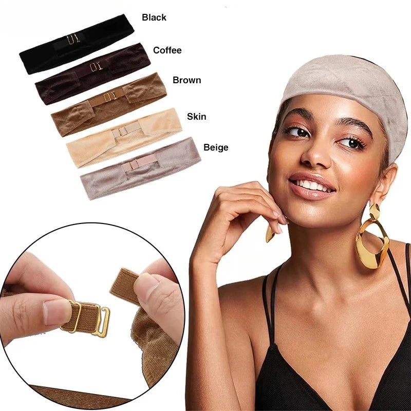 Yajukai Wig Grip Headband Adjustable Elastic Band Velvet Scarf No Qme