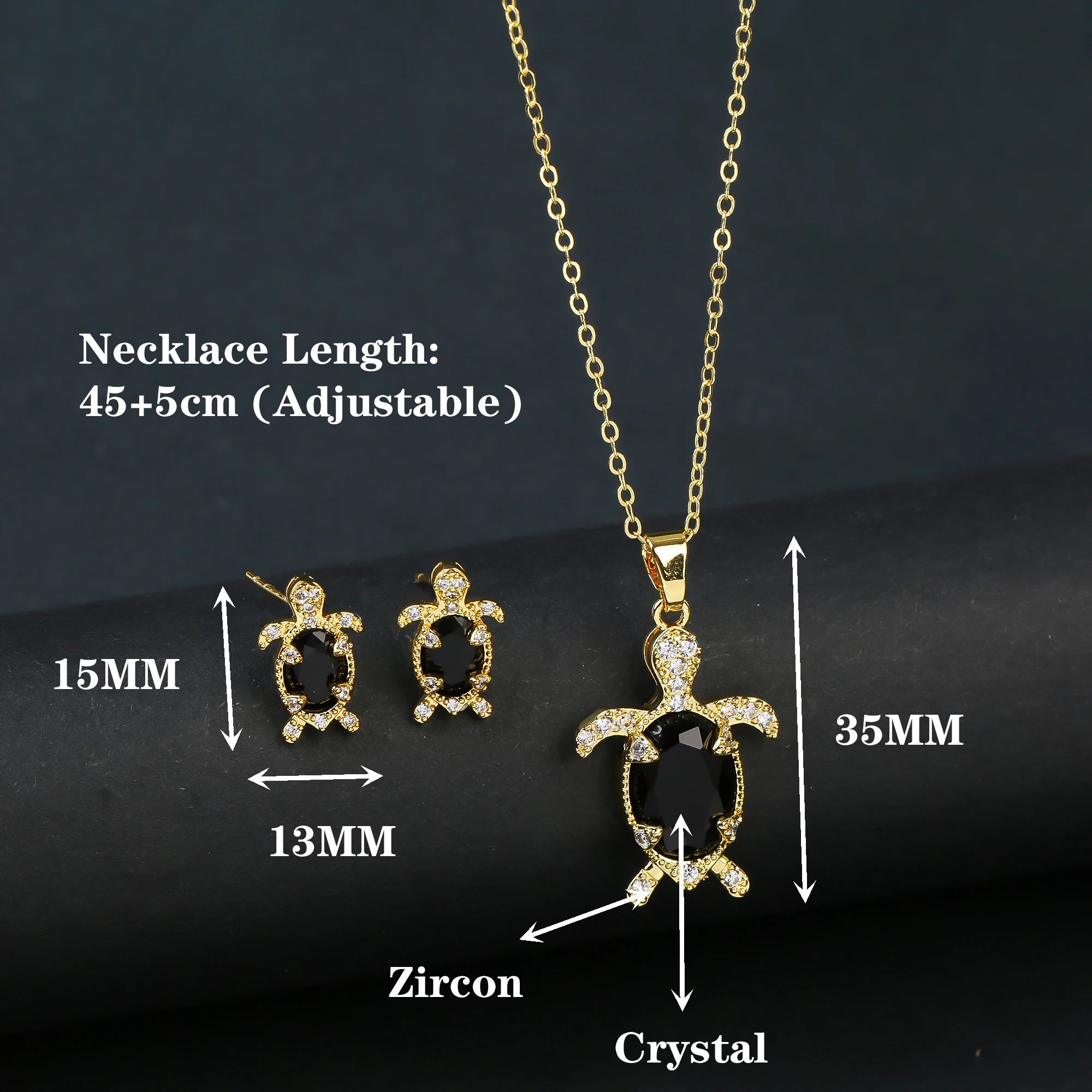Hot Sale Luxury Cute Sea Turtle Jewelry Set Earrings Necklace Fashion for Women Animal Crystal Collection Jewelry Wedding Gifts Qme