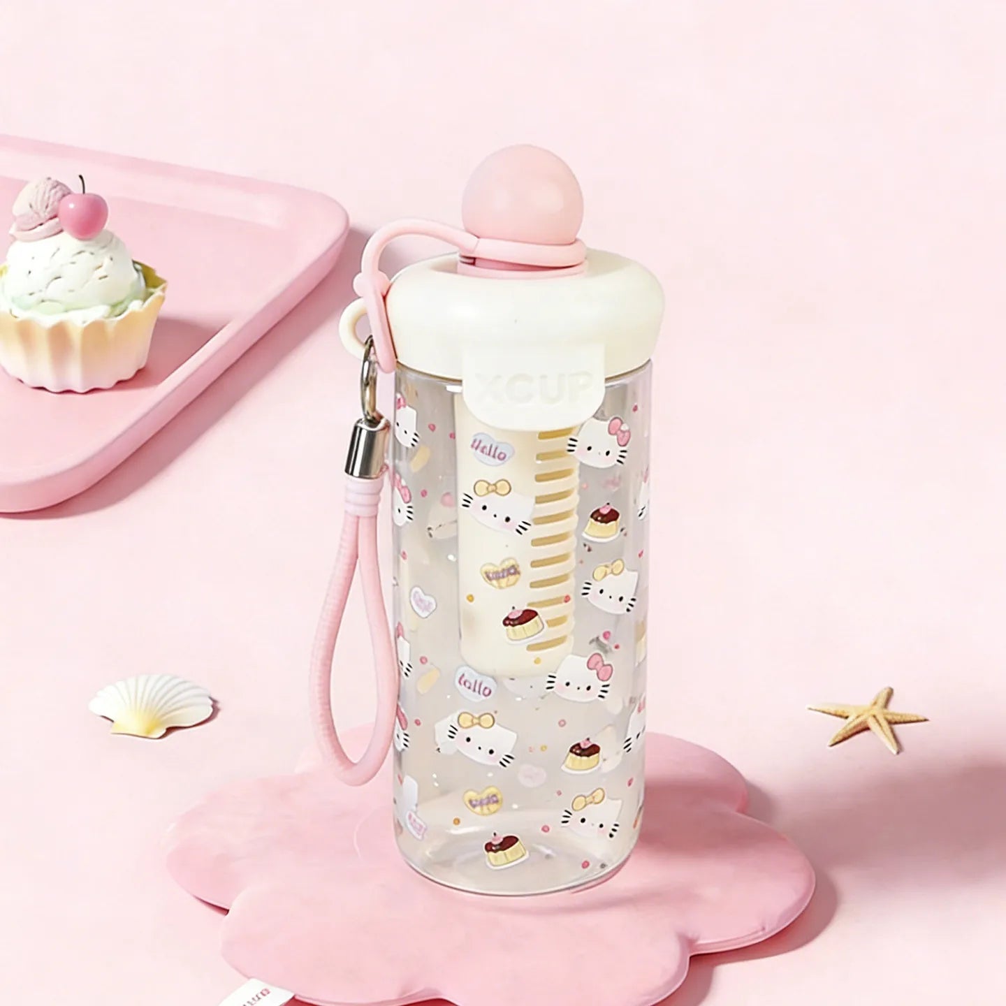 Hello Kitty Cute Cartoon Water Cup Stylish for Girls Large-Capacity Portable Summer Student Straw Cup Qme 4 600ml