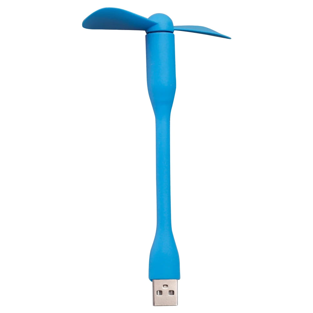 Flexible Portable Mini Fan for Power Bank Notebook Computer Summer Travel Cooling Cooler Mobile Phone USB Cooler Fan Qme Blue
