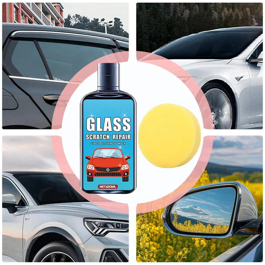 NEW Window Scratch Remover 120ml Window Scratch Repair With Sponge Auto Glass Polishing Liquid For Detailing Automotive Garage Qme