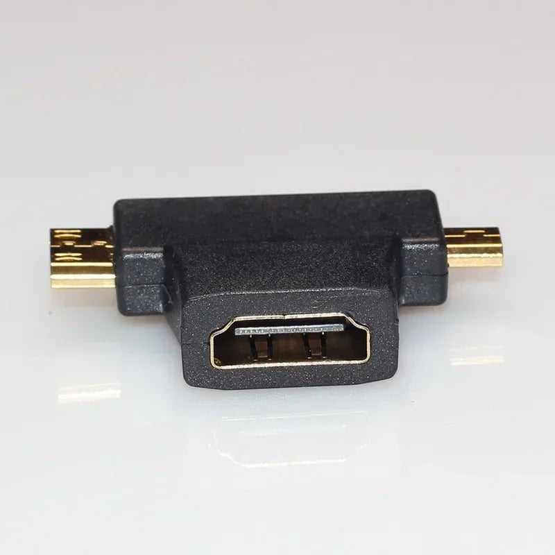 10pcs Mini/Micro/HDMI-compatible 2 In 1 Adapter Male ToFemale Connector Extender Cable Extension Adapter Hardware Qme