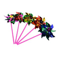 Plastic Windmill Pinwheel Wind Spinner Children Toys Garden Lawn Qme Random color 6Pcs