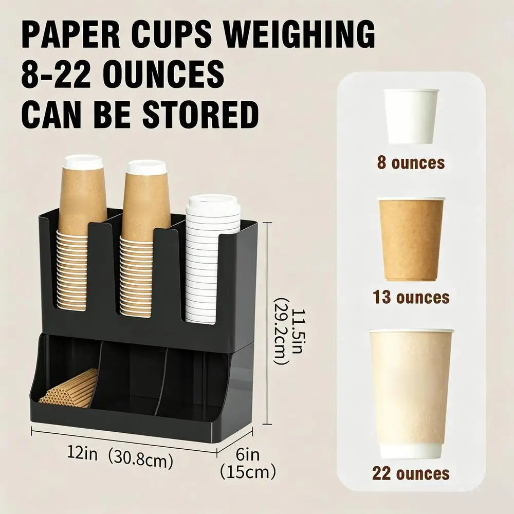 Coffee Station 6-Compartment Wall Mount Holder Up Cup Organizer Pods Qme China Mainland Black
