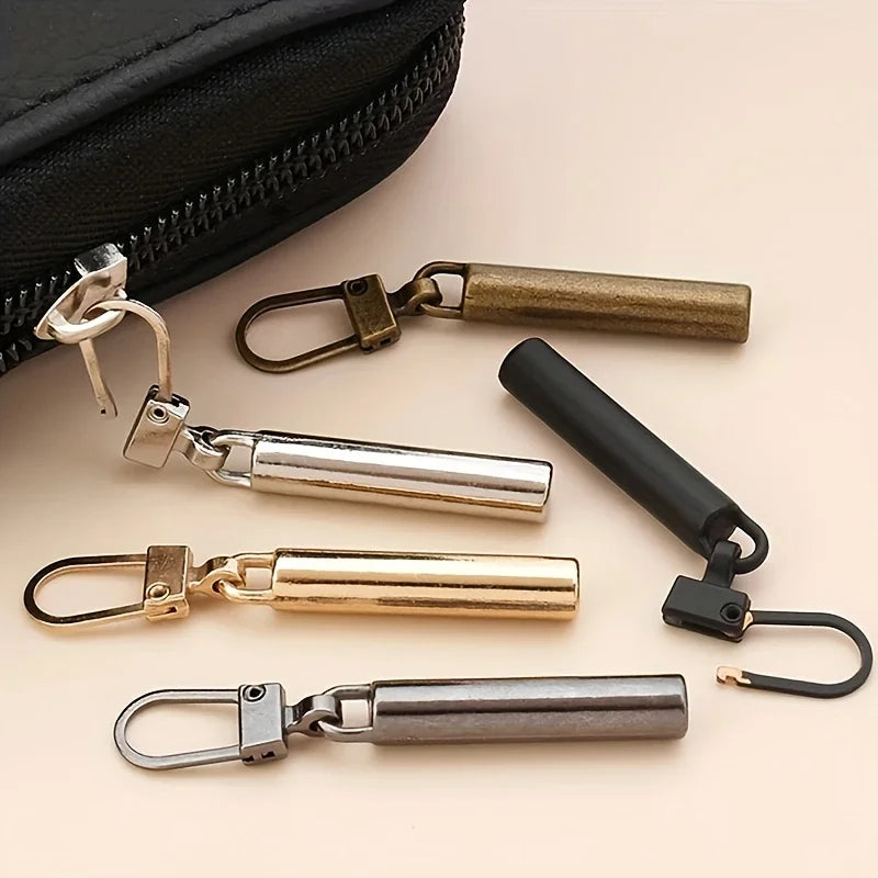 5-Piece Elegant Removable Cylinder Metal Zipper Zipper - Alloy, Black, Gold and Silver Zipper, Sewing Tools, Hand Accessories Qme