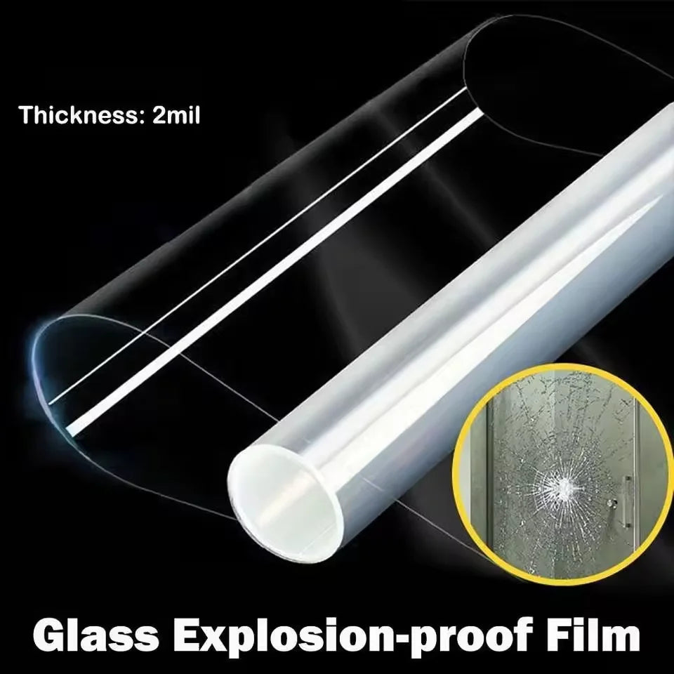 50cm Wide Safety Glass Protective Film Explosion-Proof Safety Window Film Self-Adhesive Shatterproof And Explosion-Proof. Qme