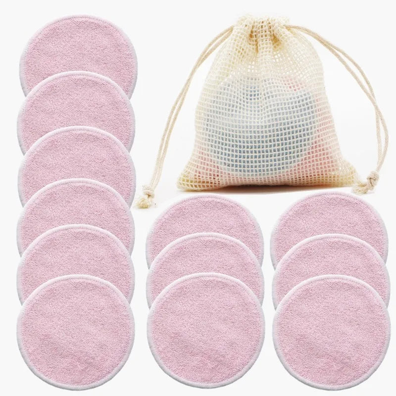 Reusable Bamboo Makeup Remover Pads Washable Rounds Cleansing Facial Qme