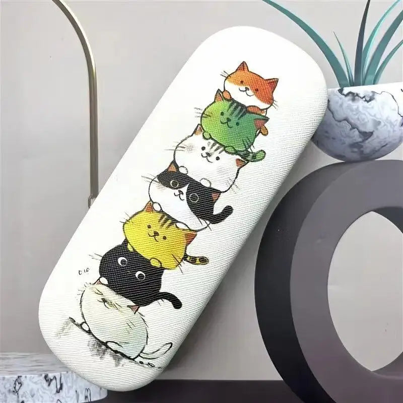 Stylish Convenient Sunglasses Storage Box Cute Round-headed Qme
