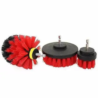Power Scrubber Brush Bathroom Drill Cleaning Cordless Attachment Scrub Qme Red 3pcs