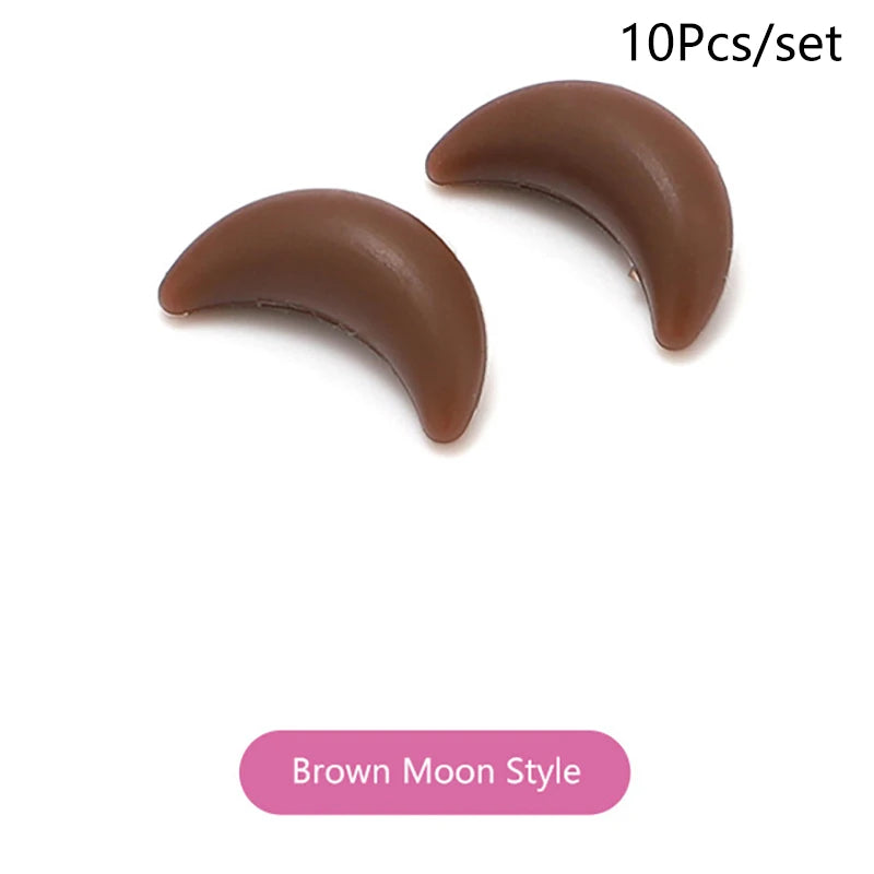 5 Pairs Anti Slip Ear Hook Silicone Star Moon Eyeglass Eyewear Qme Moon Brown