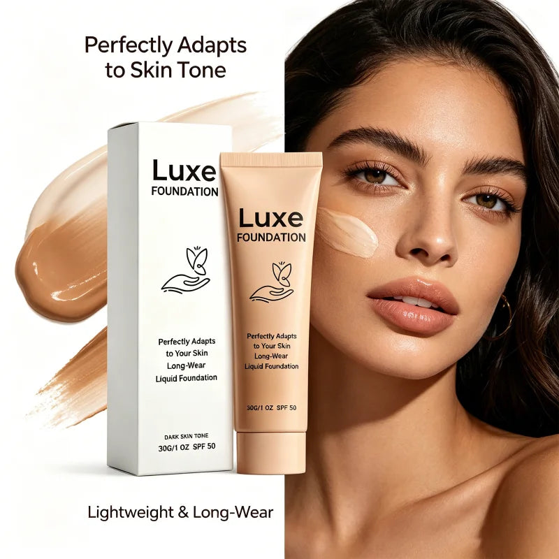 Foundation Long Wear Liquid Foundation Flawless Finish High Coverage Even Skin Tone Breathable Lightweight Natural Look Qme