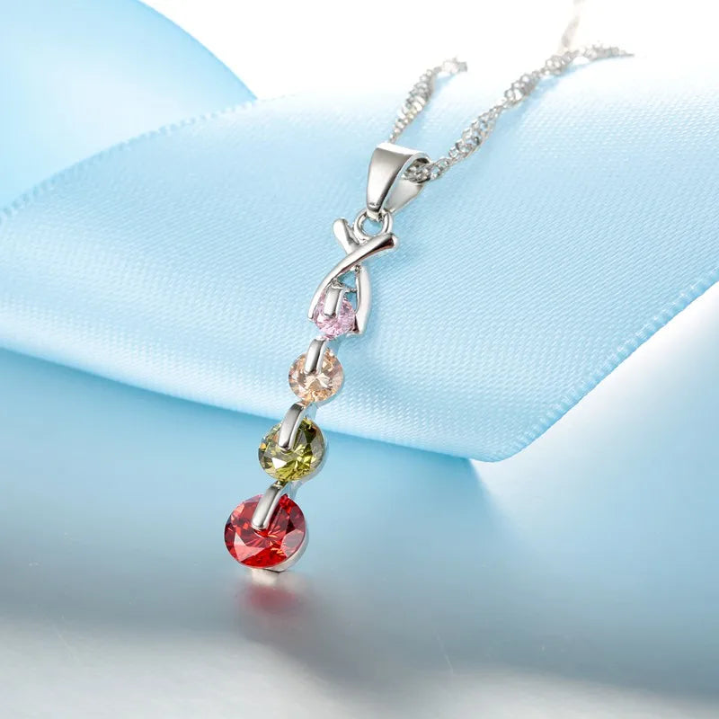 925 Sterling Silver Color Bridal Jewelry Sets Fashion Jewelry Beads CZ Cubic Zirconia Women Girls Engagement Anniversary Qme