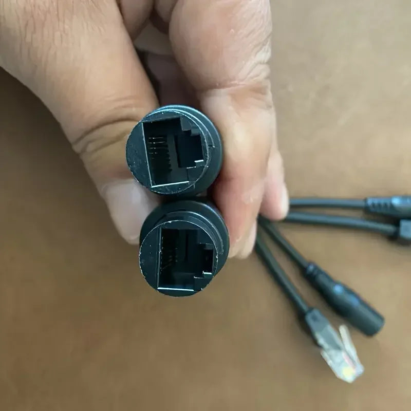 2pcs POE Splitter Cable RJ45 Injector Passive Power Over Ethernet Adapter Outdoor Black or White Color For IP Camera Qme