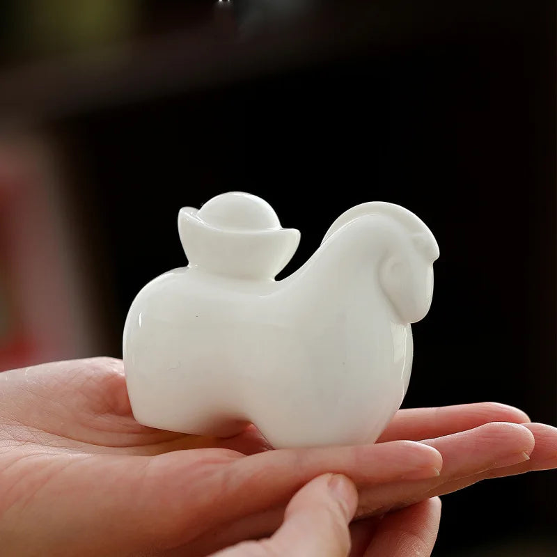Suet Jade Porcelain Chinese Lucky Tangma Ceramics Money Soon Tea Pet Qme