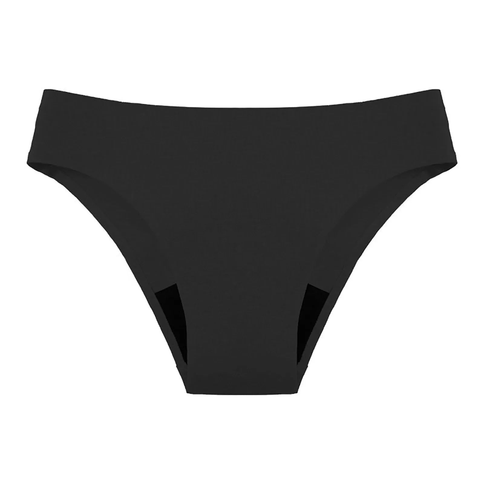 Swimwear Solid Color Menstrual Leakproof Bikini Bottom Absorbent Pants High Waist Swimming Trunks For Teens Outing Micro Bikinis Qme Black XS