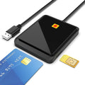 Portable USB 2.0 Smart Card Reader DNIE ATM CAC IC ID Bank Card SIM Card Cloner Connector Black White Color for Windows Linux Qme WHITE