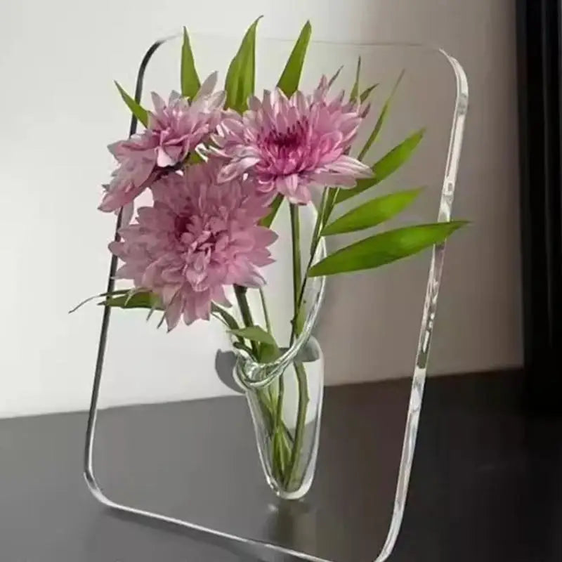Home Decor Decorative Vases Desktops Bookshelf Frame Flower Vase Qme white