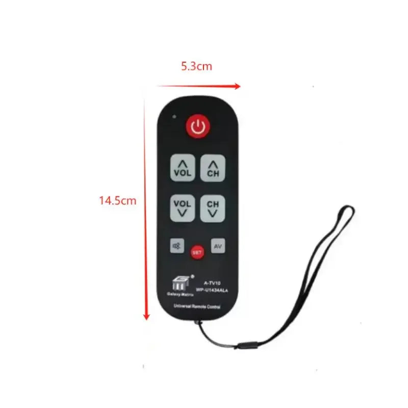 A-TV10 TV Remote Universal Controller Simple Waterproof Control LED Qme