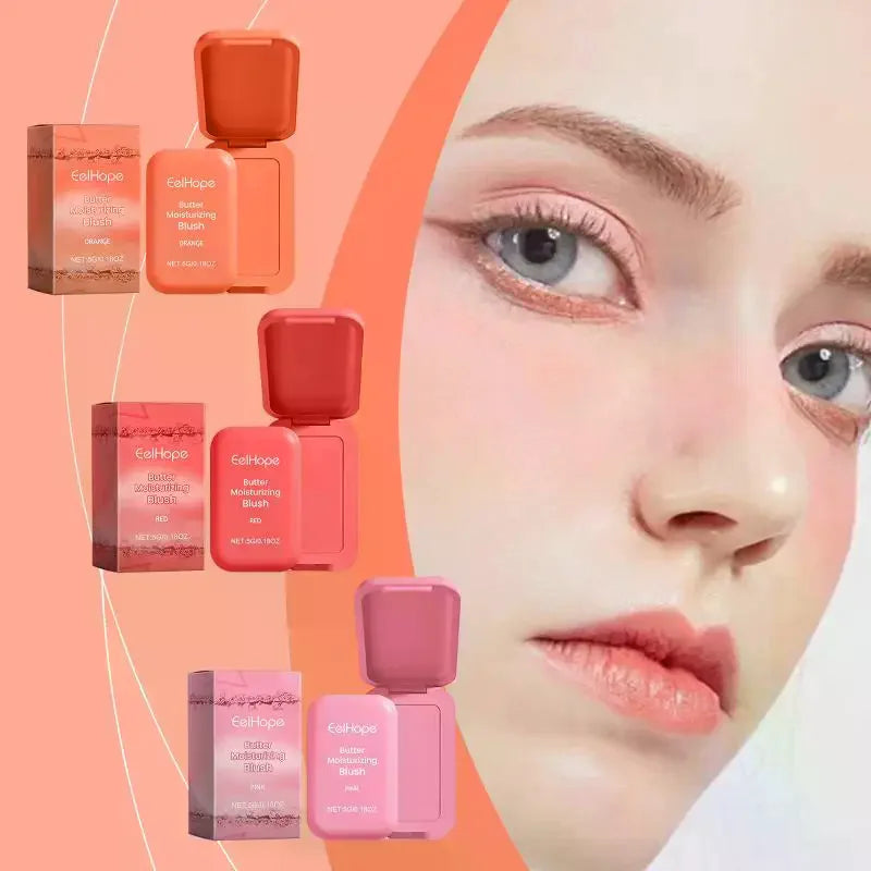 Butter Cream Blush Moisturizing Long Lasting Pink Powder Natural Qme
