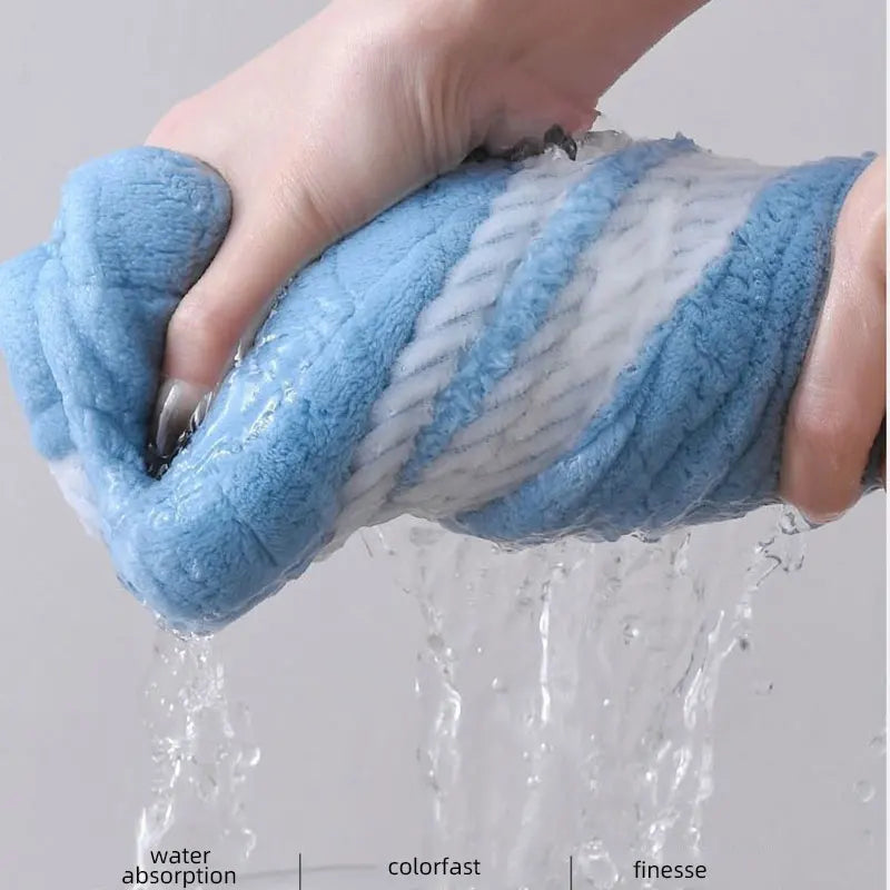 Square Spiral Bath Towel Designer Solid Color Quick Drying Water Absorbing Dry Hair Household And Daily Use Soft Square-Towels Qme