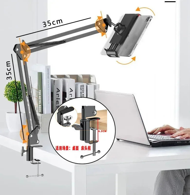 Tablet Holder For Bed iPad Stand 360° Rotating Desktop Phone Mount with Aluminum Arm For 4.5"~12.9" Xiaomi Lenovo Samsung Tablet Qme Cantilever C10 two China Mainland