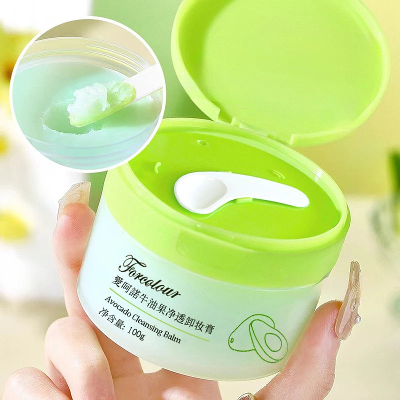 Ice Cream Texture Makeup Remover Cream Avocado Cleansing Makeup Remover Face, Lips, Eyes Refreshing Mild Deep Cleaning Makeup Qme Net 100g