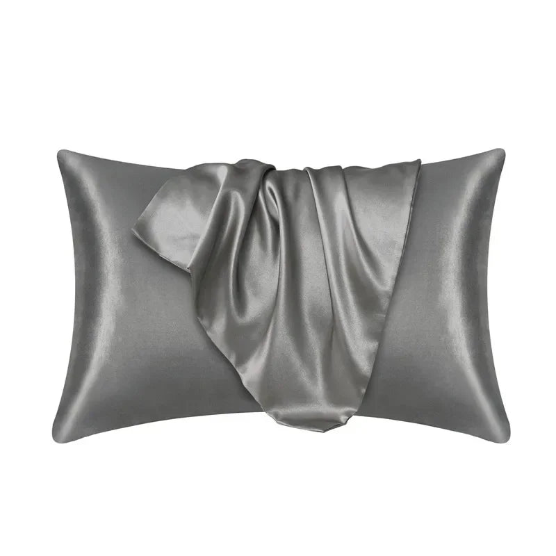 100% Natural Mulberry Silk Pillow Case Real Silk Protect Hair Skin Pillowcase Any Size Customized Bedding Pillow Cases Cover Qme Grey 51x66cm