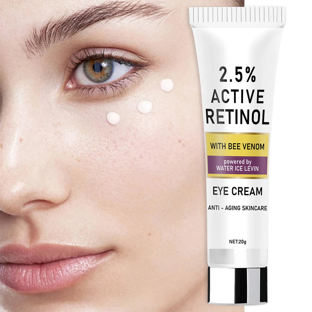 2.5% Active Retinol & Bee Venom Anti-Aging Eye Cream - Moisturizing & Protective Formula for Elastic, Smooth Skin Qme