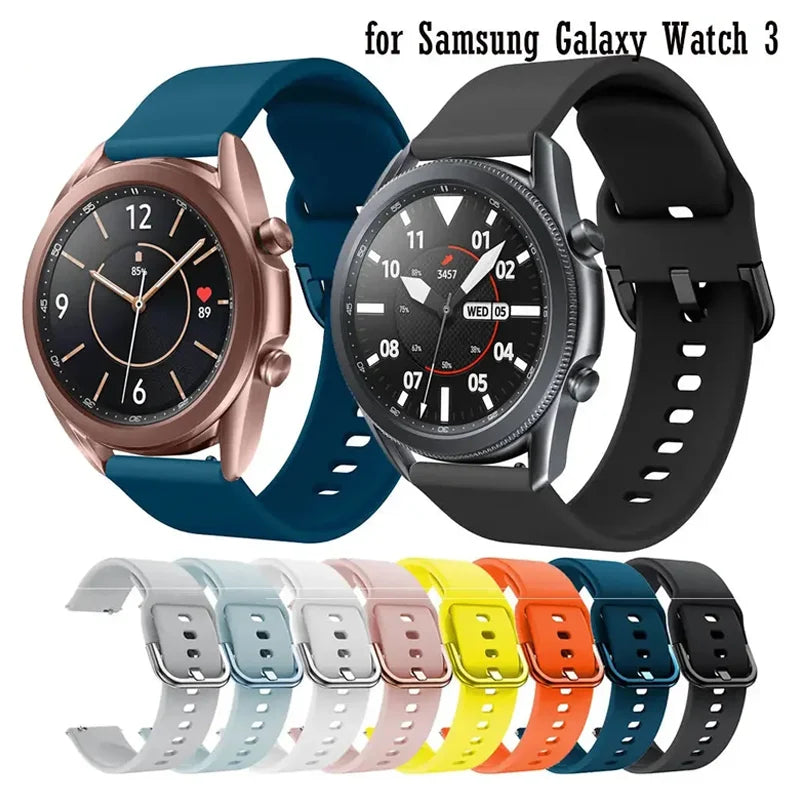 Watchband Silicone For Samsung Galaxy watch 3 45mm 41mm 42mm 46mm Strap Sport Smart Wristbands Bracelet 20mm 22mm Watchstrap Qme