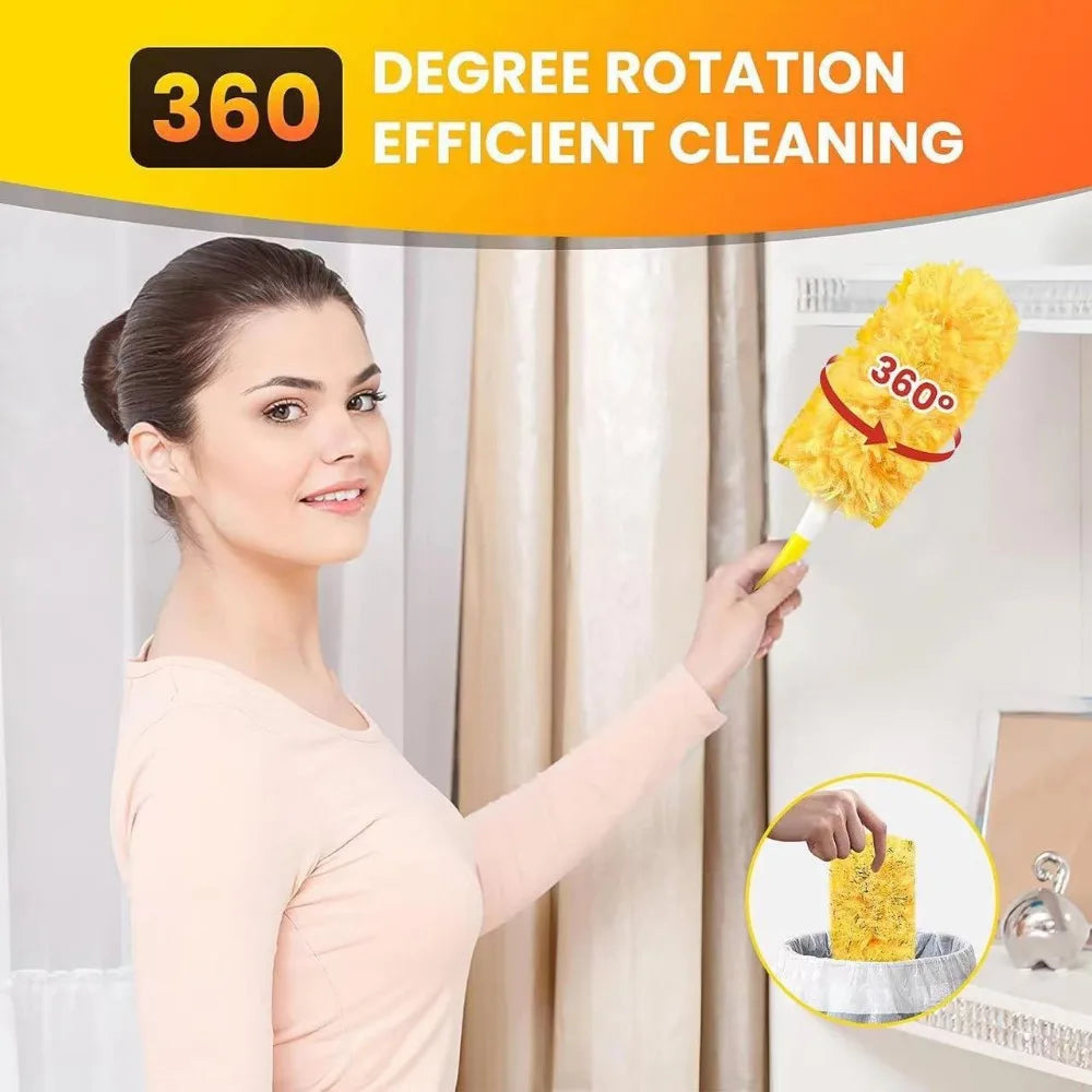 Double Sided 360 ° Electrostatic Precipitator for Household Clean Ceiling Corner Dust Spider Web Replaceable Dust Removal Cloth Qme