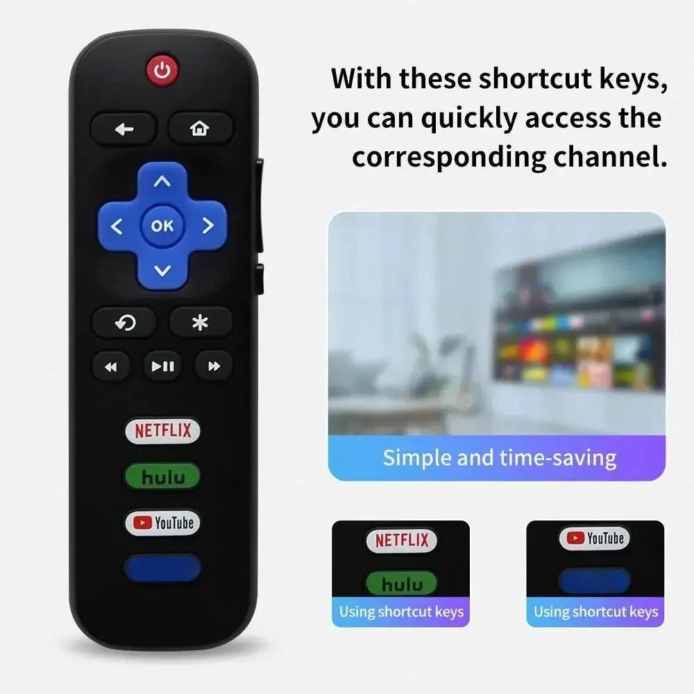 Universal Remote Control for Roku Series TV NETFLIX HD XD XS Streaming Player with Vudu Pandora Youtube Keys Infrared Controller Qme