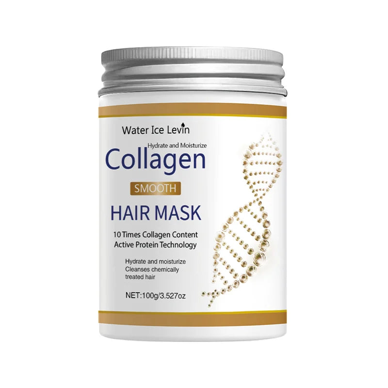Unisex Keratin Hair Mask with Collagen and Coconut Oil - Deep Care Cream for Long Hair, Moisturizing, Suitable for Dry/Damaged Hair, Suitable for All Types Qme 100g