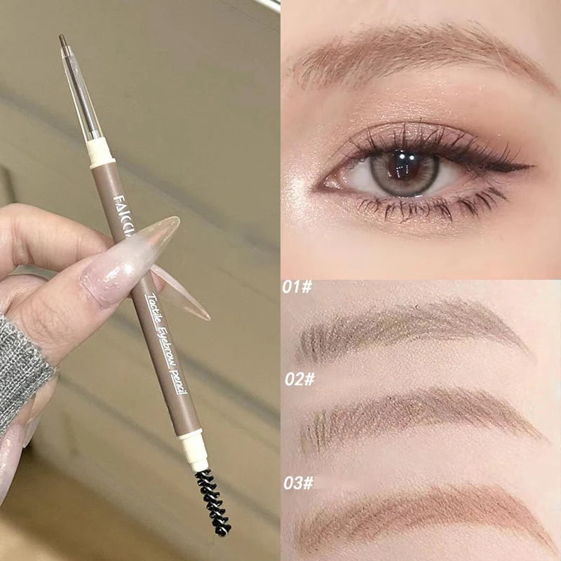 1PC Waterproof Double-Ended Eyebrow Pencil Ultra Fine Eyebrow Pencil Sweat-proof Long Lasting Professional Eye Makeup Cosmetics Qme
