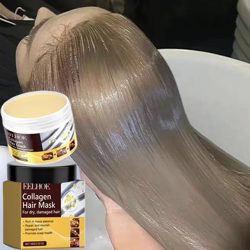 Collagen Keratin Hair Care Mask Treatment Dry Damaged Hair Revitalize Hair Straighten Soft Smooth Moisturize Care Products Qme 10 Pcs