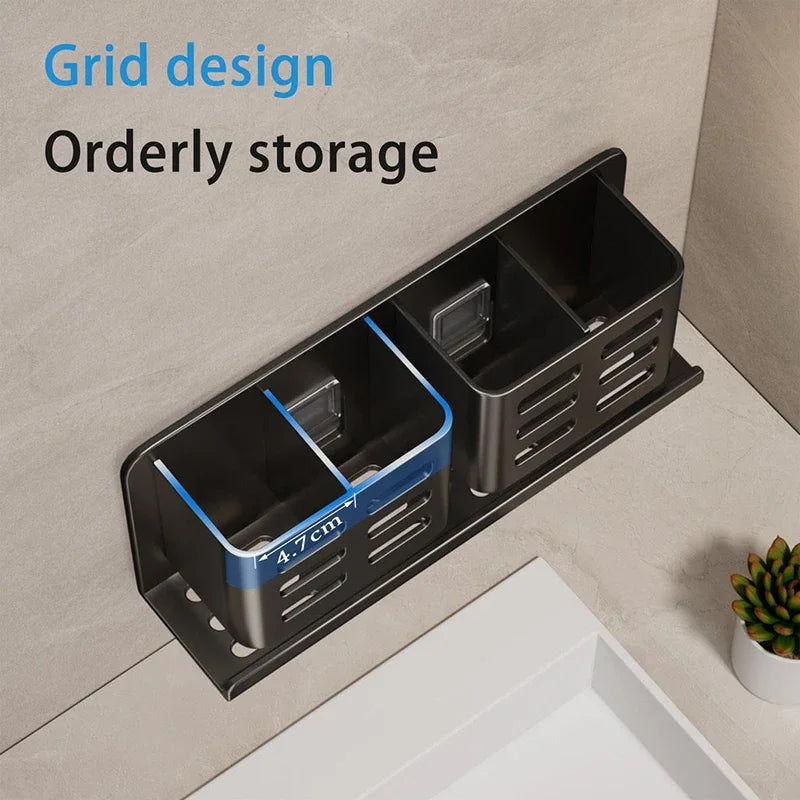 Bathroom Shelves Multifunctional Washbasin Storage Tube Toothbrush Razor Storage Rack Wall-mounted Bathroom Supplies Qme