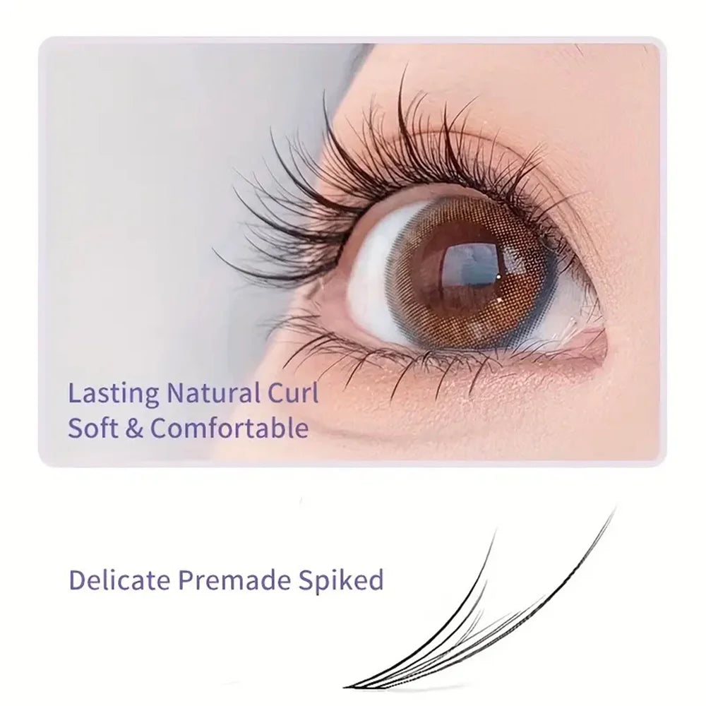 Easy 3-Step 3D Cluster False Eyelashes Natural Wispy Look Qme