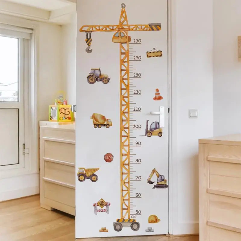 Measurement Decal Removable Self-adhesive Vinyl Cartoon Crane Qme