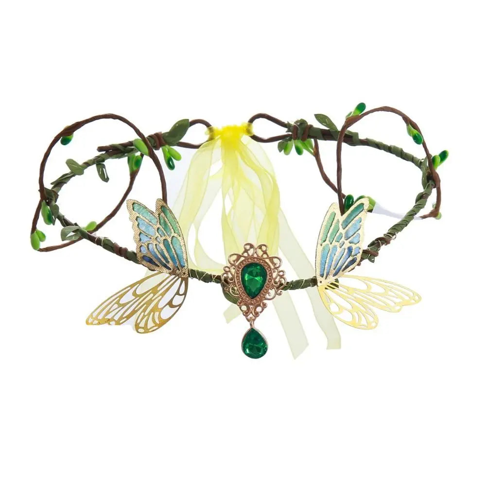 Fashion Flower Vine Elven Crown Fantasy Diadem Elf Tiara Simulate Qme