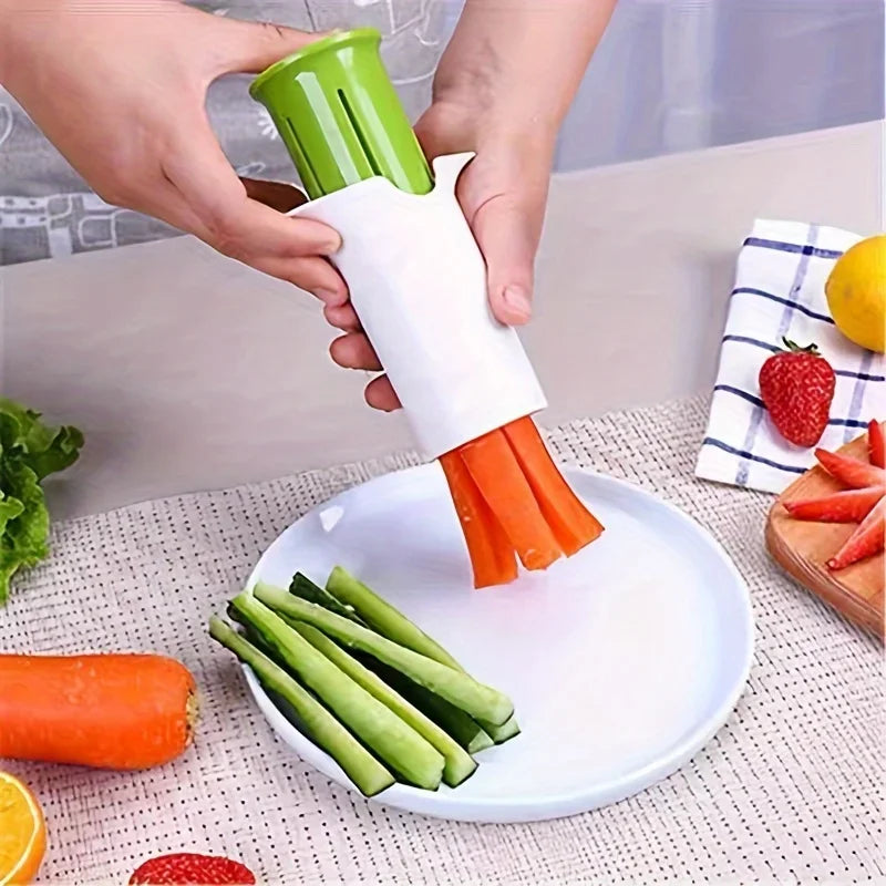Durable Manual Vegetable Chopper - No Power Needed, Easy-to-Use Kitchen Gadget for Cucumbers, Carrots, Tomatoes Qme