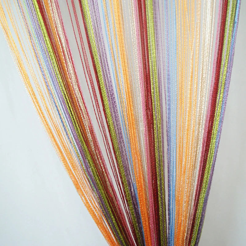 100x200cm String Curtain Multi-Color Wall Panel Fringe Window Room Divider Tassel Screen for Home Door Curtain Decor Qme
