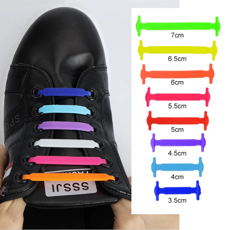 Lazy Shoelace Silicone Quick Lace Elastic Women Men No Tie Kids Adult Qme