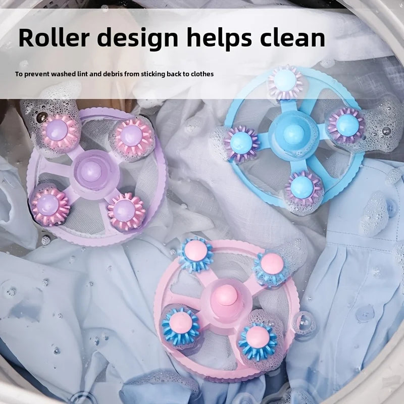 3-Pack Reusable Laundry Lint Catcher, Plastic Washing Machine Filter Net Bag with Cleaning Brush, Durable Fiber Trapper Qme