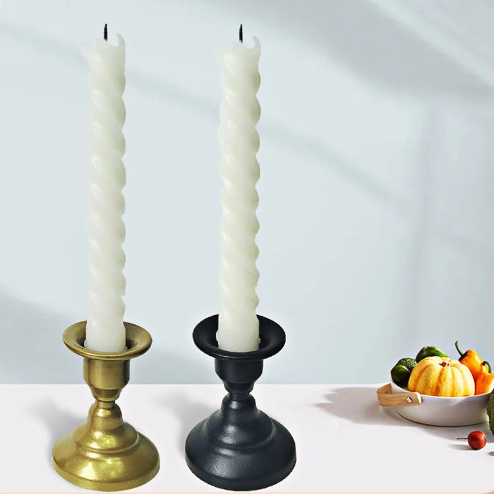 Vintage Metal Candle Holders Pillar Iron Art Candlestick For Wedding Party Decor Dining Room Living Room Candlesticks Parts Qme