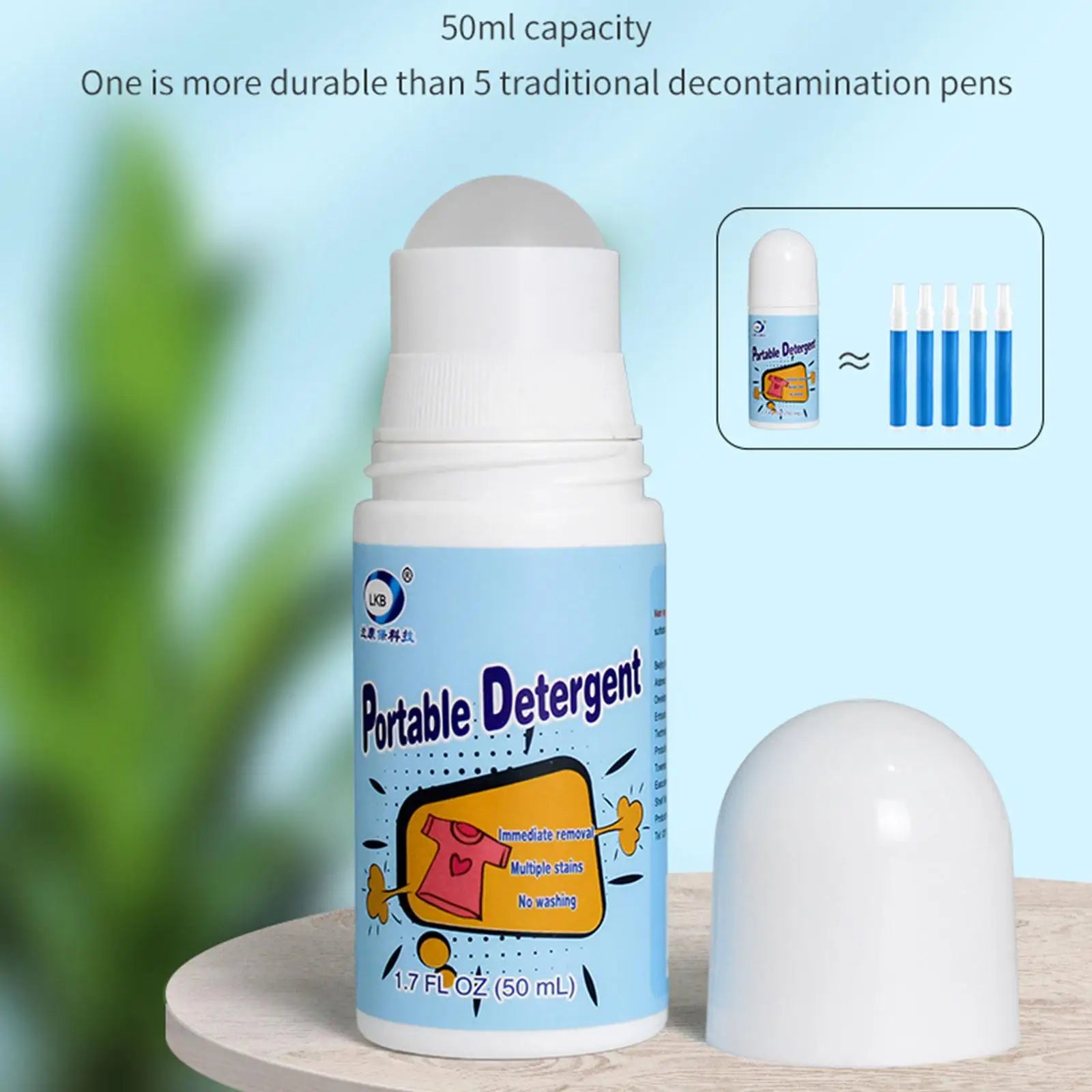 50ml Clothing Stain Removal Rolling Bead Portable Washing-Free Emergency Fast Clear Cleaner for Small Greasy Filth on T-Shirt Qme
