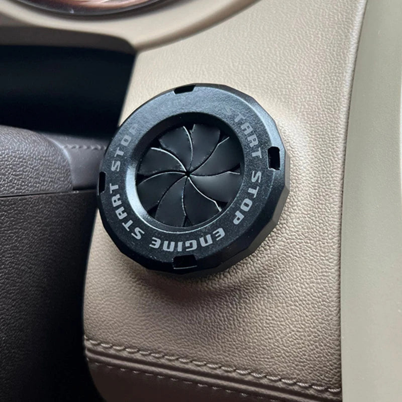 Car Engine Start Stop Button Cover Interior Ignition Switch Knob Qme Black